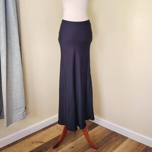 Black Satin WILD FABLE A-line Slip Maxi Skirt - XXS